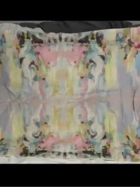 Floral Watercolor Decorative Pillow Sham - Pastel Pink & Blue